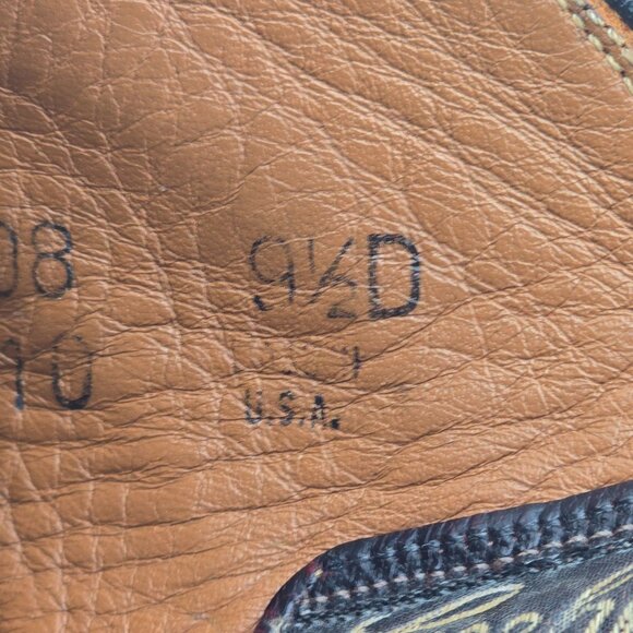 Vintage Lucchese Mens 9.5D Black Cherry Burgundy Leather Cowboy Western Boots - Picture 13 of 16